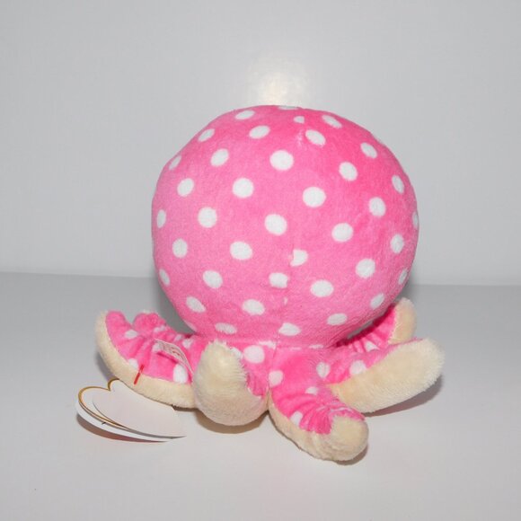 2013 Ty Beanie Boos 5" Pink White Sparkle Eyes Octopus plush Ollie New with Tag - Picture 4 of 6